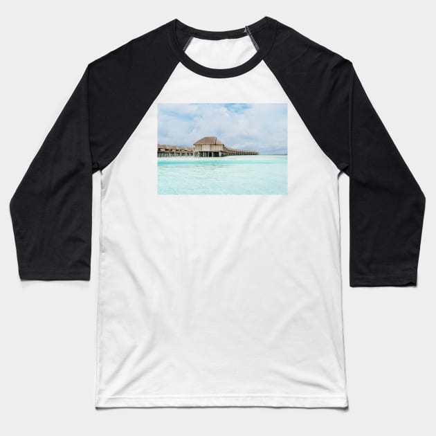 BEACH HOUSES ON THE SEA DESIGN Baseball T-Shirt by SERENDIPITEE